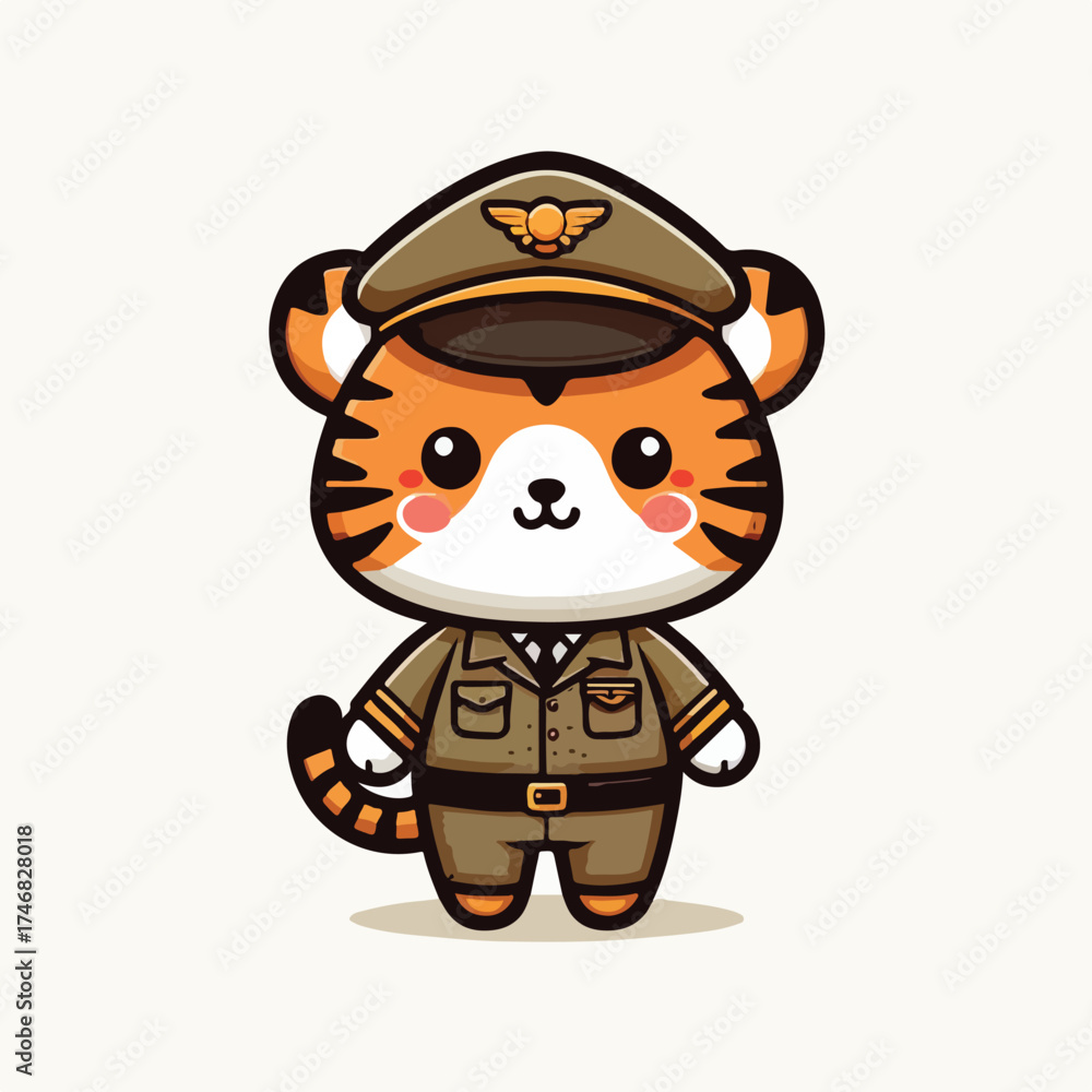 Obraz premium vector cute tiger in costume
