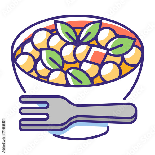 This Chickpea Salad icon is suitable for Vegan Food, etc.