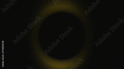 Digital screen golden glowing circle animation