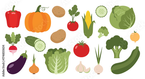 A colorful assortment of fresh vegetables including peppers pumpkins and potatoes.