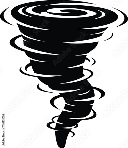 Dynamic tornado and sun vector illustration for weather and nature designs