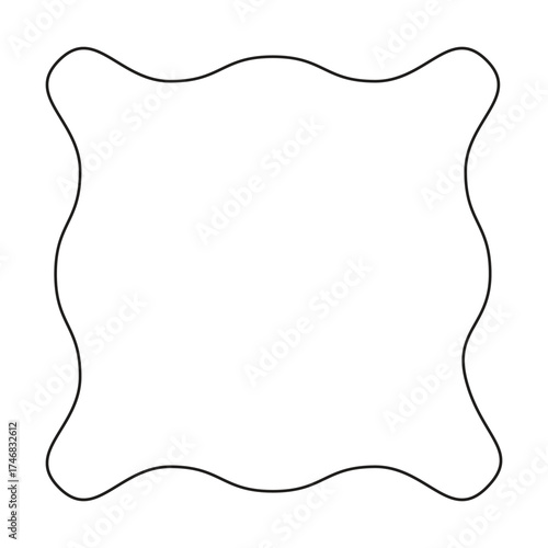 Frame border shape icon, decorative vintage doodle element for simple banner design in vector illustration.