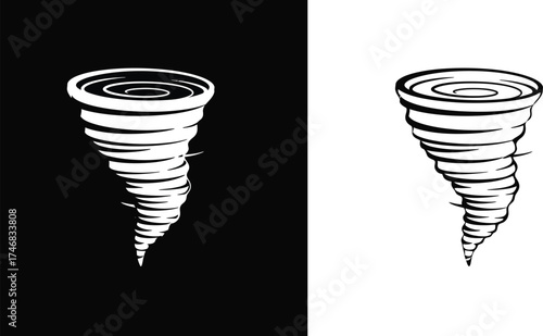 Dynamic tornado and sun vector illustration scalable eps icon for weather and nature designs