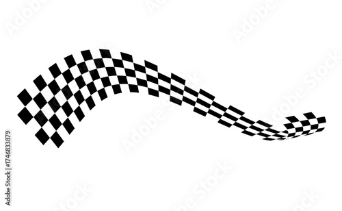 Race flag. Checkered flag. Racing stripes. Race motorsport graphics. Vector illustration