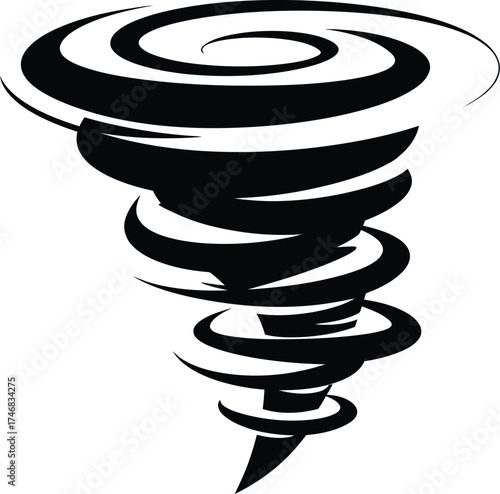 Dynamic tornado and sun vector illustration for weather and nature designs