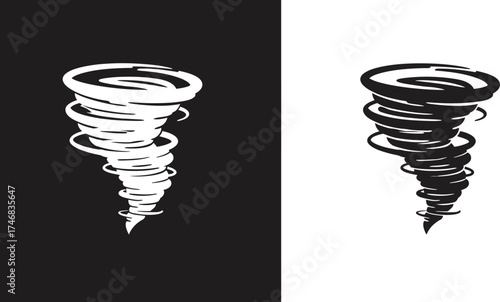 Dynamic tornado and sun vector illustration scalable eps icon for weather graphics