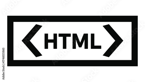 Html logo , web,development,programming,language,markup,script,internet,browser,document,page,online isolated on white background