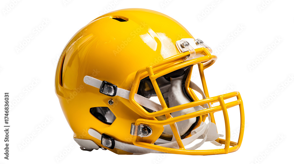 Fototapeta premium Yellow football helmet mockup, isolated background