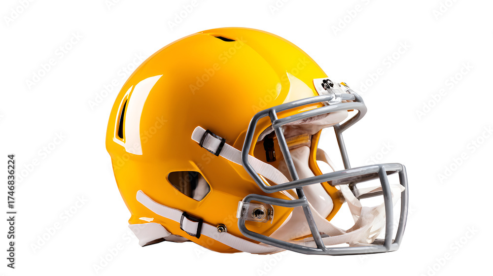 Fototapeta premium Yellow football helmet mockup, isolated background