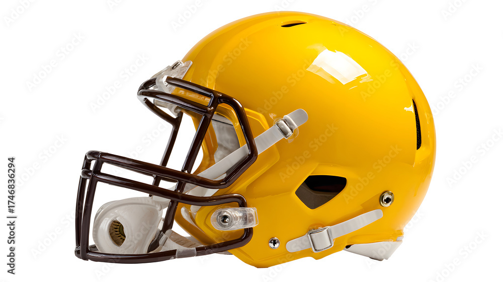 Fototapeta premium Yellow football helmet mockup, isolated background