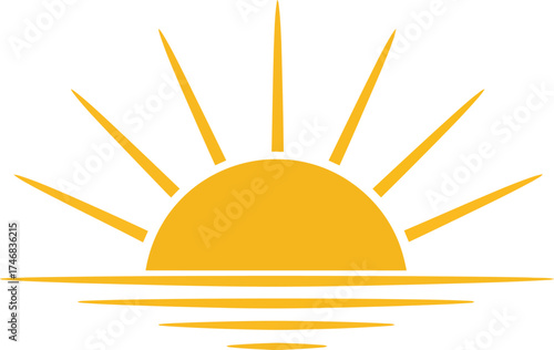 Sunrise sunburst vector illustration scalable eps icon for weather and nature designs