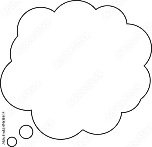 Cloud Shape Outline Bubble Frame Icon for Comic and Speech Design Vector Illustration