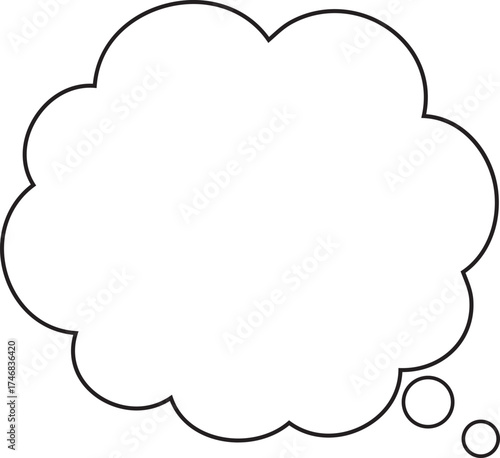 Cloud Shape Outline Bubble Frame Icon for Comic and Speech Design Vector Illustration
