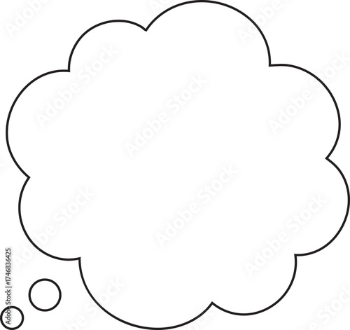 Cloud Shape Outline Bubble Frame Icon for Comic and Speech Design Vector Illustration
