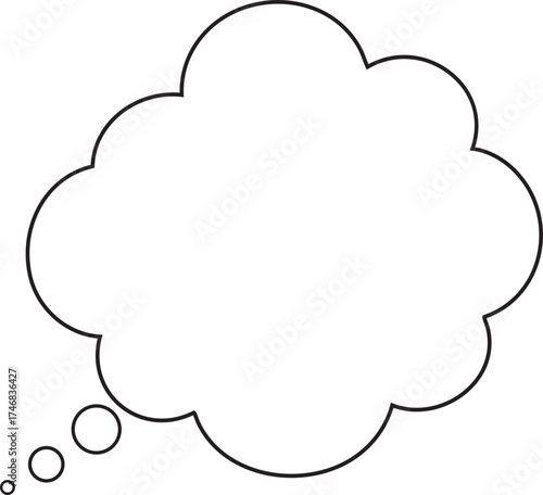 Cloud Shape Outline Bubble Frame Icon for Comic and Speech Design Vector Illustration
