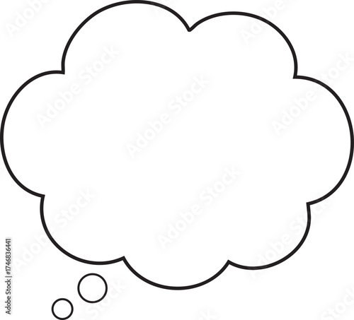 Cloud Shape Outline Bubble Frame Icon for Comic and Speech Design Vector Illustration