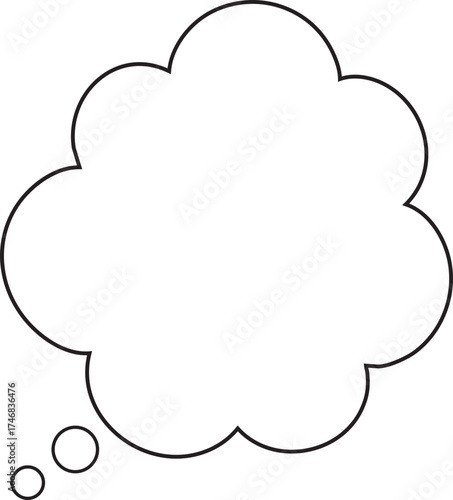 Cloud Shape Outline Bubble Frame Icon for Comic and Speech Design Vector Illustration