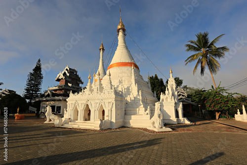Beautiful Scenery at Phra That Doi Kong Mu Temple the most favourite tourist visits in Mae Hong Son Province, Thailand