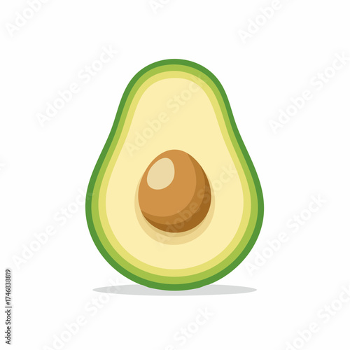 A vibrant, half-cut avocado, showcasing its creamy green flesh and central seed, perfect for healthy eating and culinary inspiration