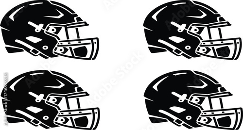 Dynamic American football helmets pattern for sports design and team spirit themes