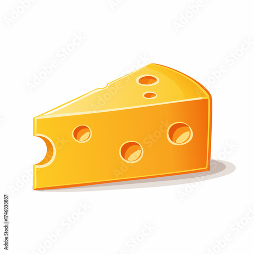 Delicious Cheese Wedge A Detailed Vector Illustration Showcasing Texture and Holes for Culinary Designs