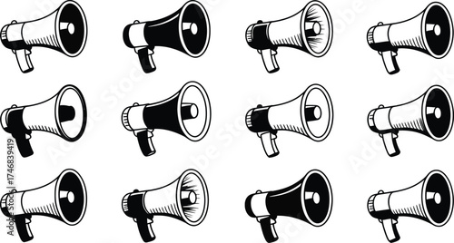 Dynamic megaphone pattern for impactful announcements and promotions