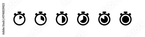 Stopwatch icon material, simple icon representing elapsed time
