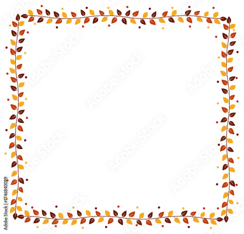 Rustic Fall Leaves Decorative Border Frame