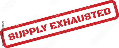 Red rectangular rubber stamp texture with text conveying that all available resources are used up