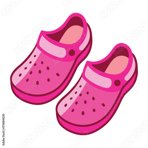 Bright pink comfort clogs for kids fun summer footwear casual shoes