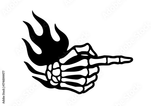Skeleton Hand in Fire Motion