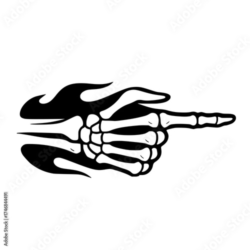 Skeleton Hand Pointing Left