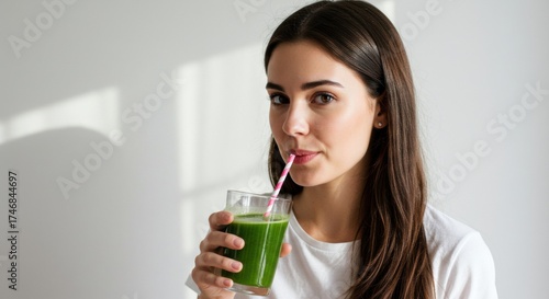 Woman Enjoying detox Juice