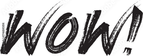 wow! - black lettering, vector 2