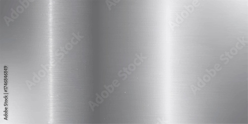 Shiny metallic steel plate with a smooth, brushed aluminium texture creates a grey industrial surface pattern