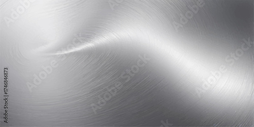 The polished stainless steel plate has a brushed metallic texture and a light grey reflection