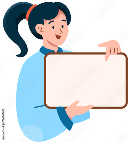 girl holding blank sign