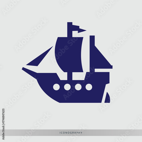 Iconic vintage sailing ship illustration representing adventure, exploration, and maritime journeys across open seas