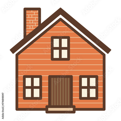 cozy winter cabin icon