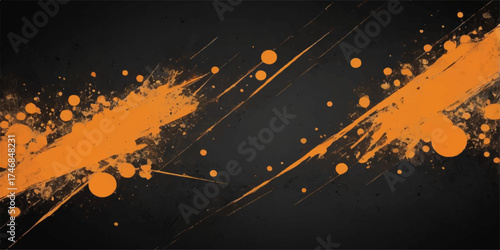 Abstract grunge background with bright red and black paint colour for a magic star explosion design illustration