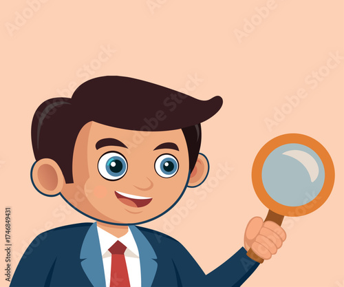boy detective art, curious boy cartoon, detective kid illustration, mystery solver wallpaper, magnifying glass art, investigation boy art, adventure child cartoon, explorer kid wallpaper, detective ca
