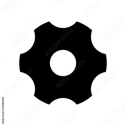 Gear / Settings Icon (Filled, 6-Tooth)