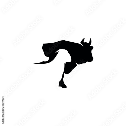 animal cow pig goat logo design black color
