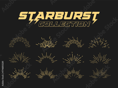 Dynamic golden starburst sunburst rays collection