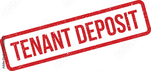 Textured rubber stamp graphic indicating a required tenant deposit for rental property security arrangements