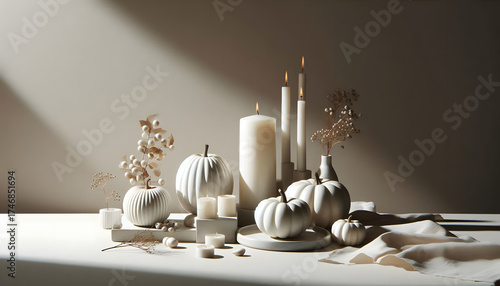 candles and pumpkings