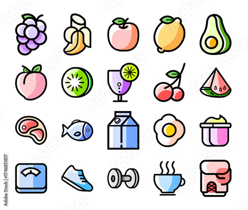 Fitness And Health Food Vectors
