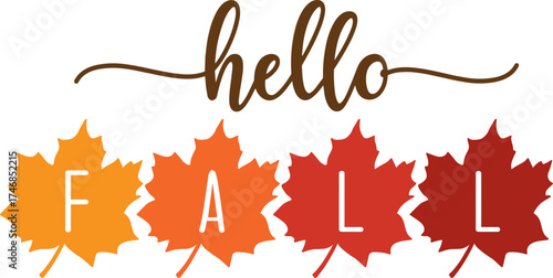 Fall Door Sign Svg, Fall Leaves Svg, Hello Fall Svg, Autumn Svg