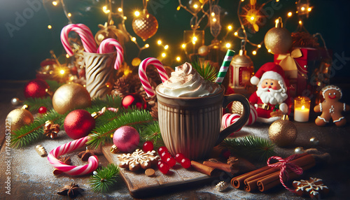 christmas cookies with cocoa