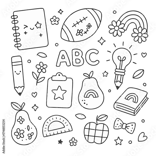 Hand-drawn doodle icons set 